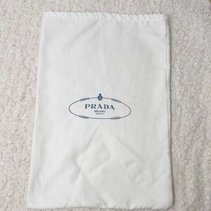 Prada White and Blue Logo Dust‎ Bag
